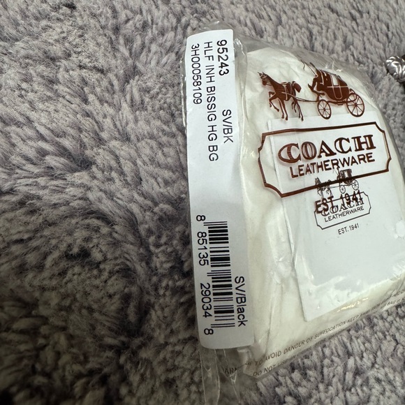 Coach silver and black hinged bangle bracelet NEW WITH TAGS - Picture 6 of 6